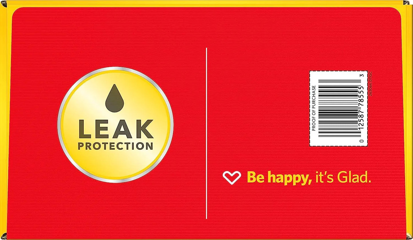 Glad Protection Series Force Flex Drawstring Fresh Clean Odor Shield 13 Gallon 1/110ct