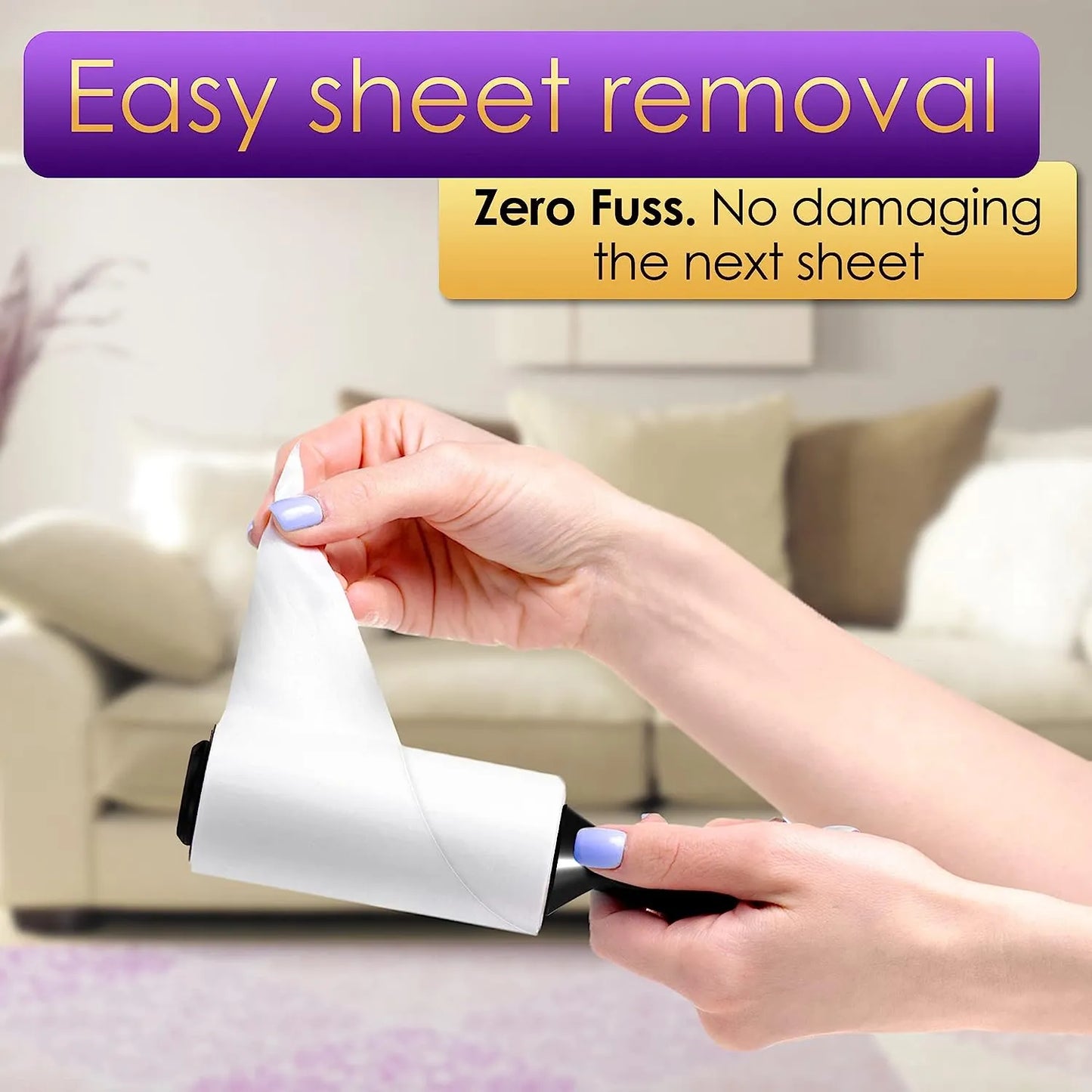 Lint Rollers Value Pack of 450 Sheets / 5 Refills, Sticky Roller, Lint Remover for Dog, Cat, Pet Hair, Lint Rollers for Clothes, Carpet, Couch, Furniture, Car Seats