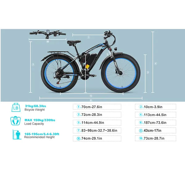 &#10024;Wide tire electric bike with 1000W 48V/17.5Ah removable battery 31MPH&#10024;
