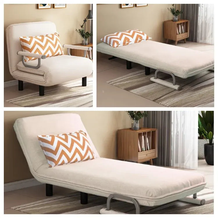 Folding sofa bed leisure recliner fabric breathable lazy sofa