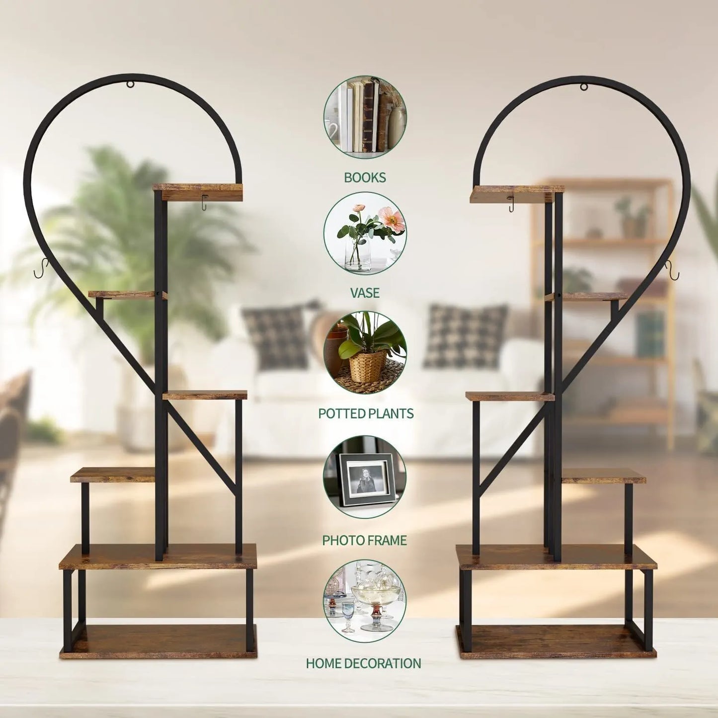 &#127885;Creative heart-shaped ladder plant frame&#127885;
