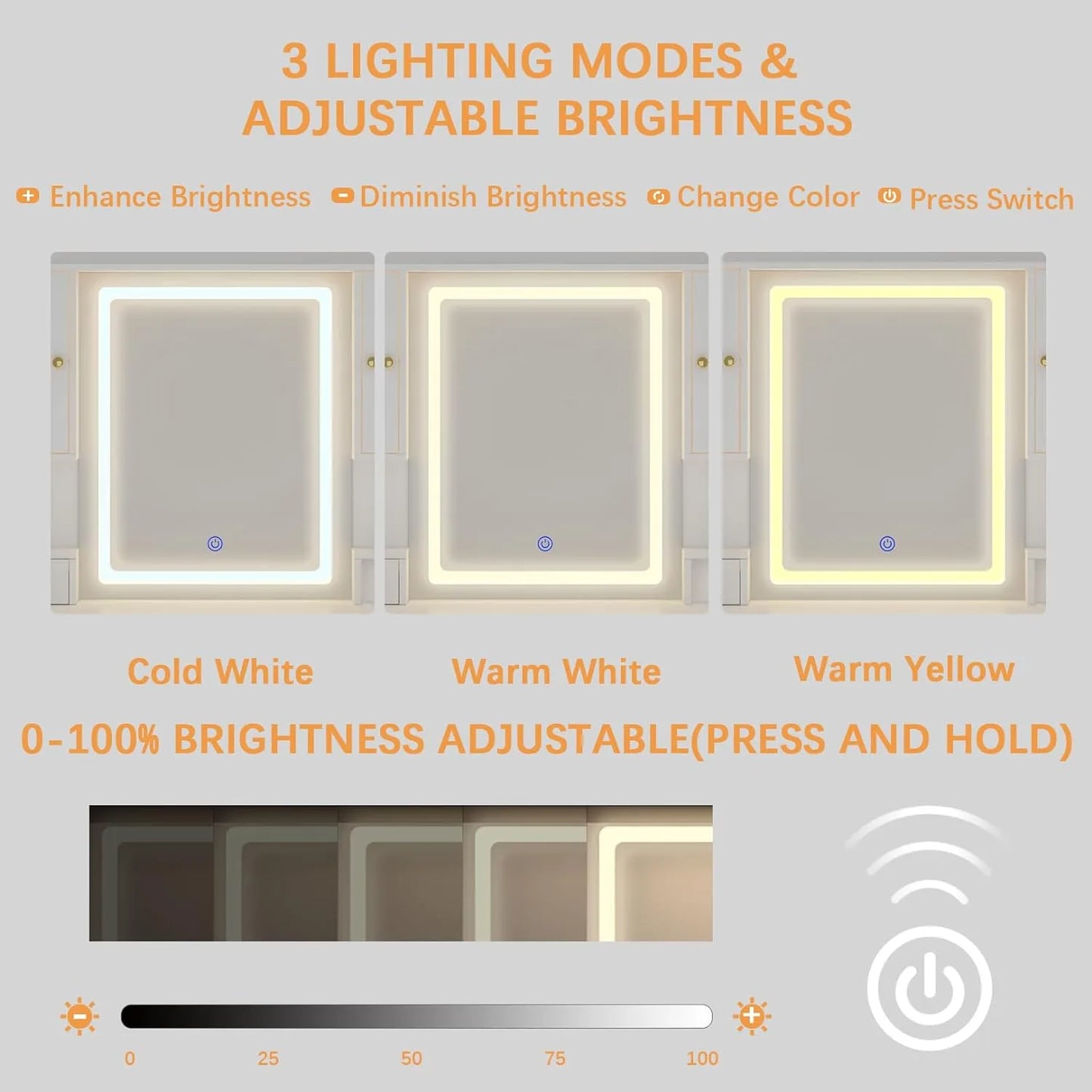 Dnxao Large Make up Vanity Desk with Mirror and Lights,3 Lights Mode and Brightness Adjusted by Touch Button, Built-in Power Strip and 6 Drawers,4 cabinets,2 cabinets with RGB Lights