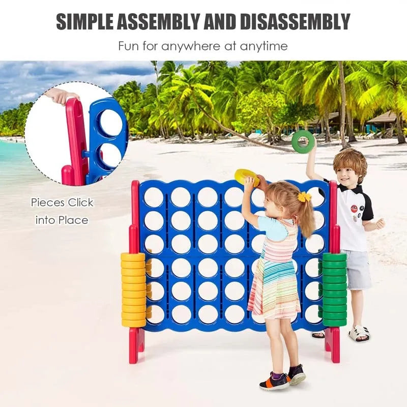 4-to-Score Giant Game Set with 42 Jumbo Rings & Quick-Release Slider