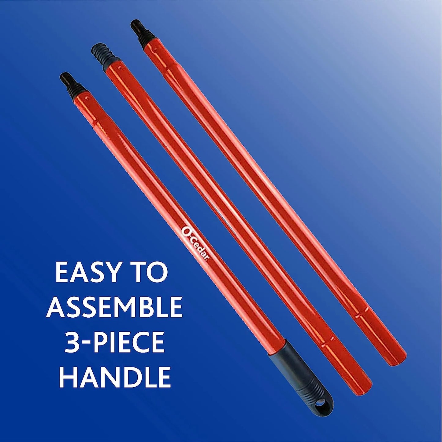 O-Cedar Pet Pro Broom & Step-On Dustpan PowerCorner, Red