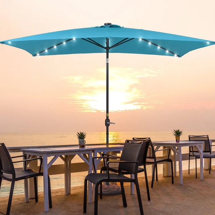 Doralice 120'' x 78'' Rectangular Lighted Market Umbrella