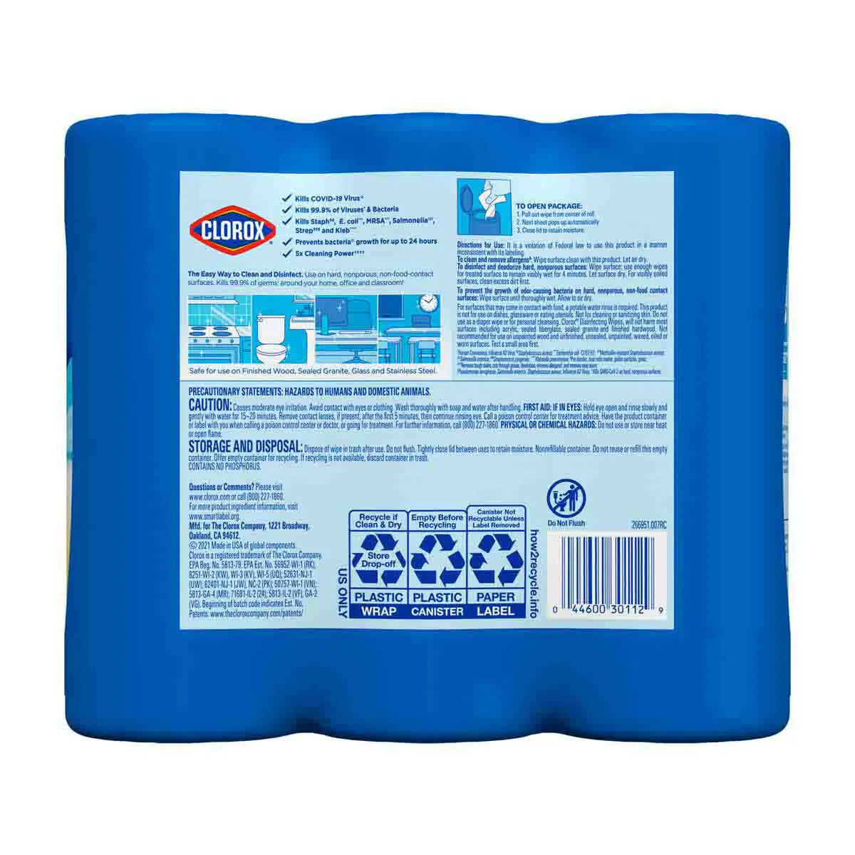 Clorox Disinfecting Wipes 3 Pack, 105 Ct