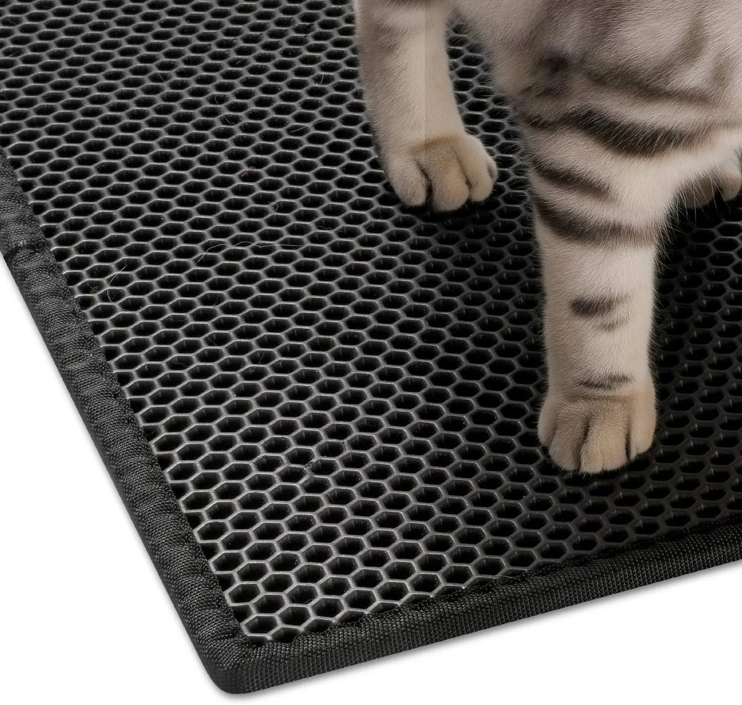 Pieviev Cat Litter Mat Double Layer Waterproof Urine Proof Trapping Mat 1 Pack (Gray, 24x15 Inch (Pack of 1))