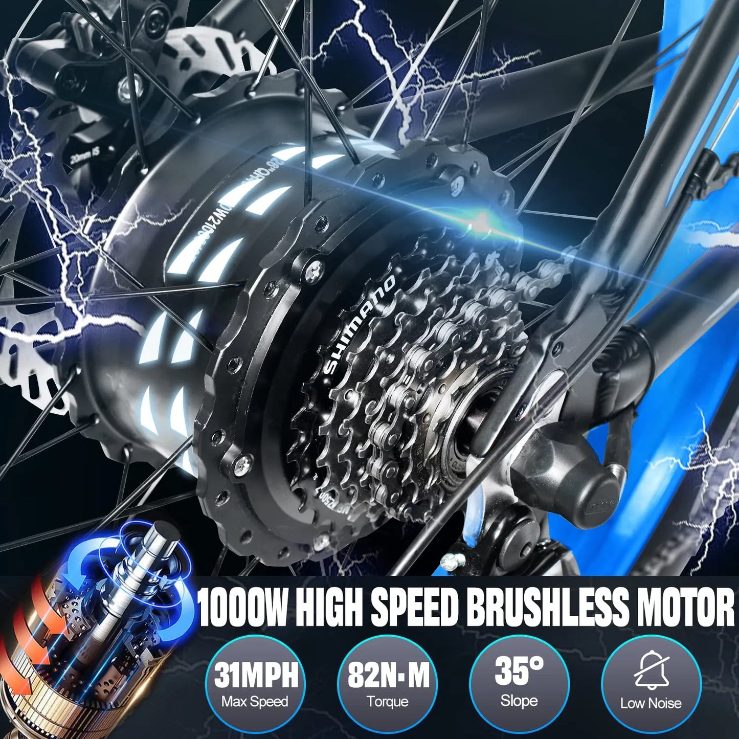 &#10024;Wide tire electric bike with 1000W 48V/17.5Ah removable battery 31MPH&#10024;