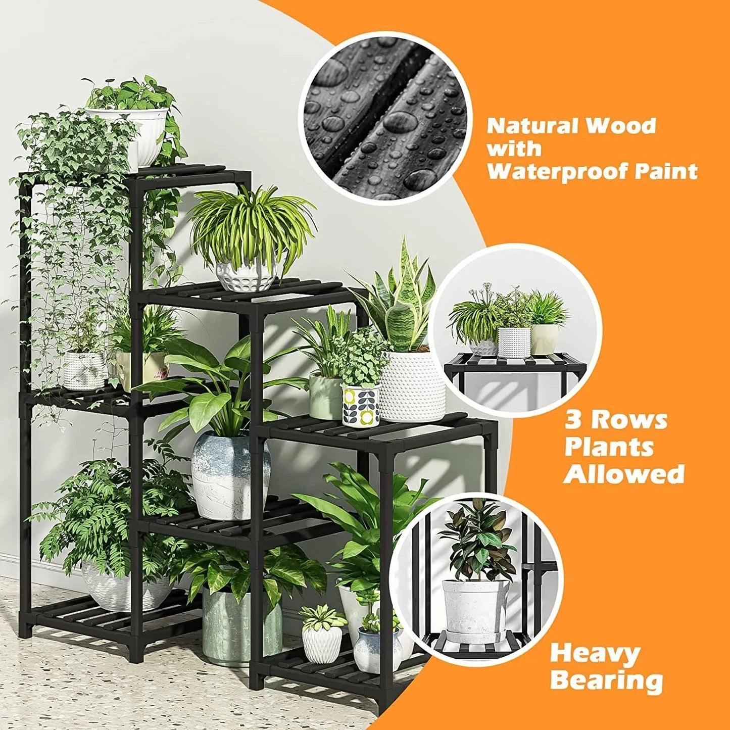 Plant stand indoor plant stand wooden outdoor multi-layer plant stand