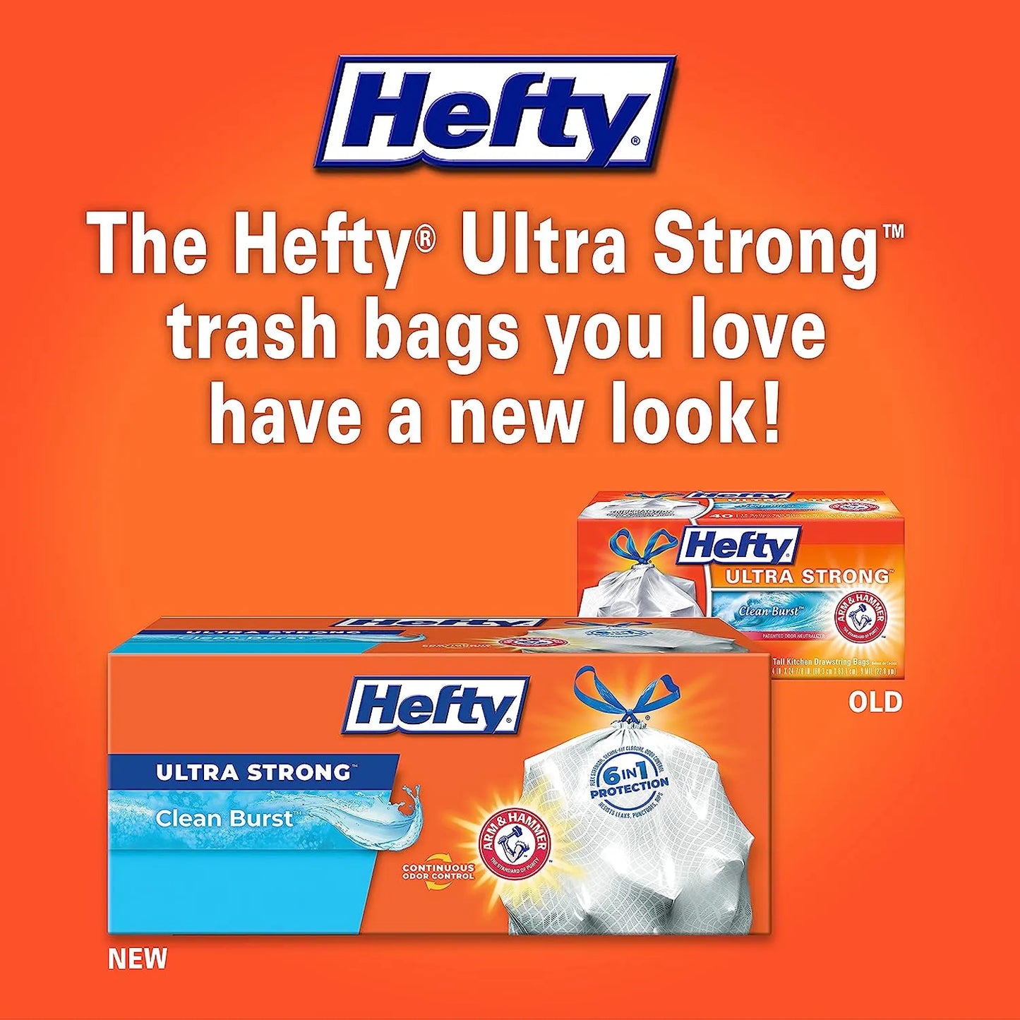 Hefty Ultra Strong Tall Kitchen Trash Bags, Lavender & Sweet Vanilla Scent, 13 Gallon, 80 Count