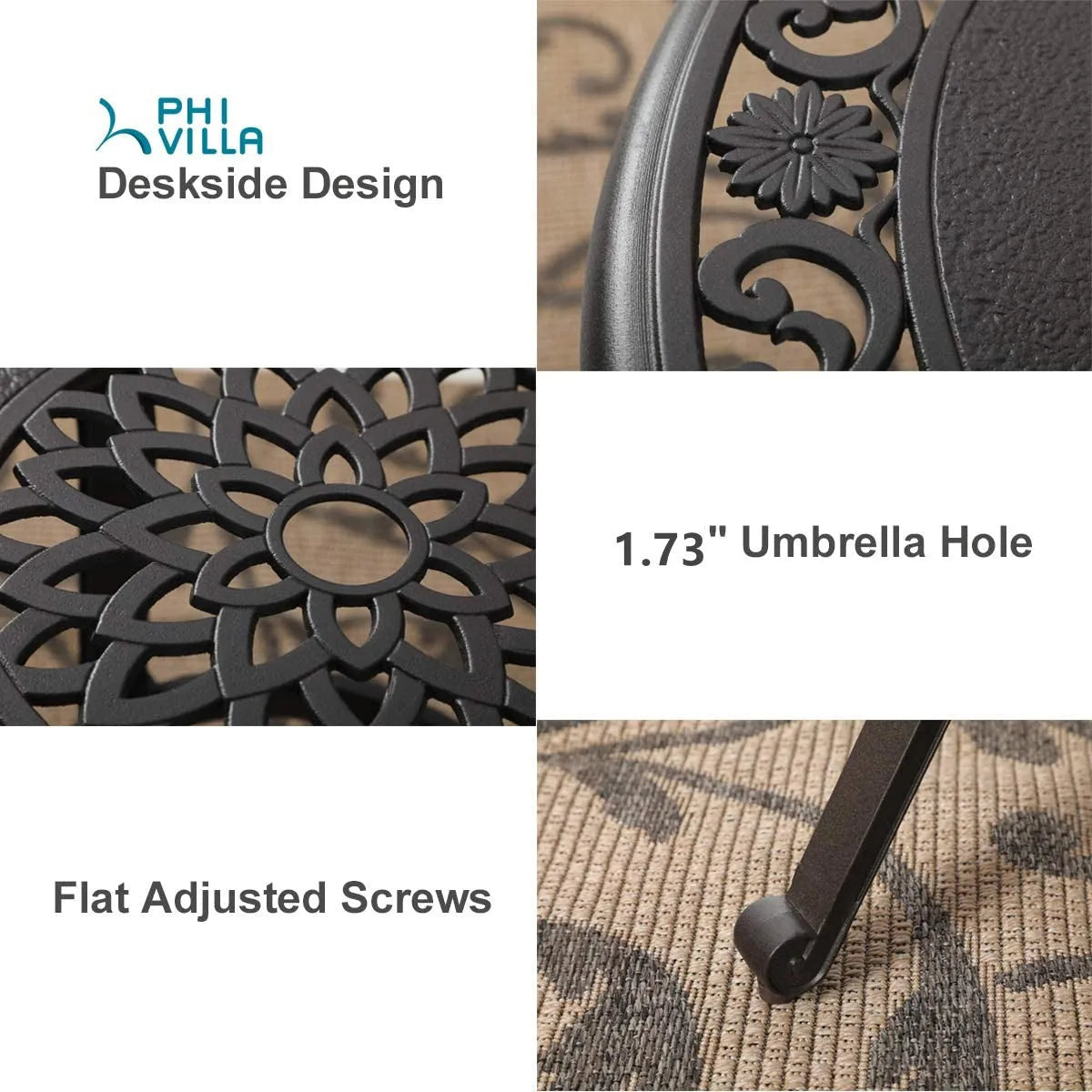 Cast Aluminum Patio Outdoor Pub Height Swivel Bistro Bar Stools Chairs & Table