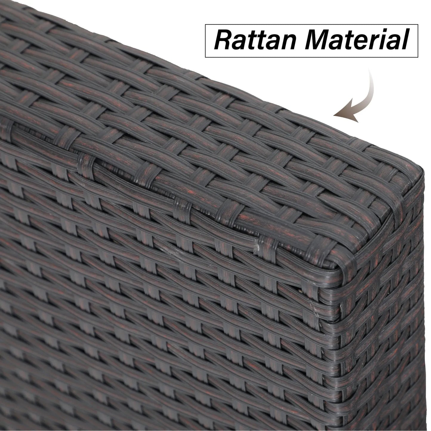 3-Piece Patio L-Shaped Rattan Sectional Sofa Set With Cushions