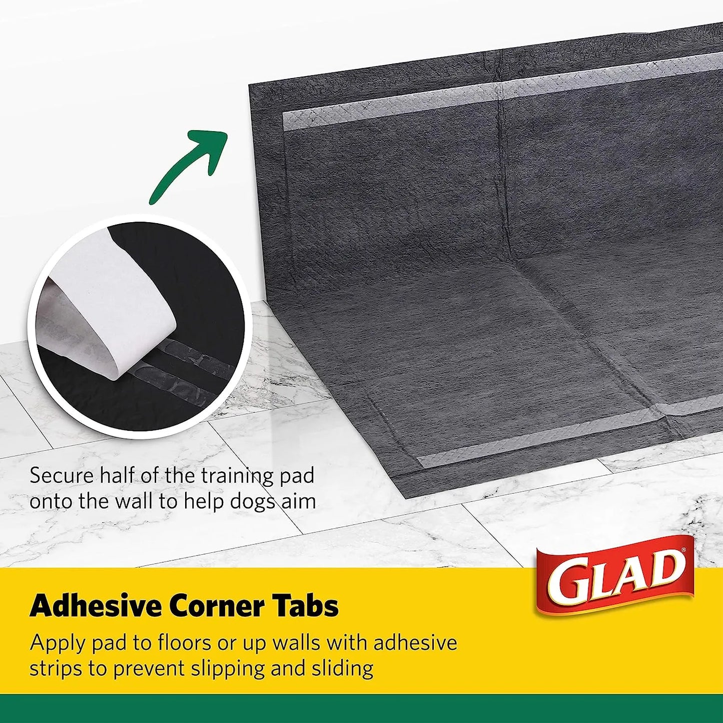 Glad for Pets Black Charcoal Puppy Pads 23" x 23" | Puppy Potty Training Pads That ABSORB & NEUTRALIZE Urine Instantly | New & Improved Quality Puppy Pee Pads, 100 count