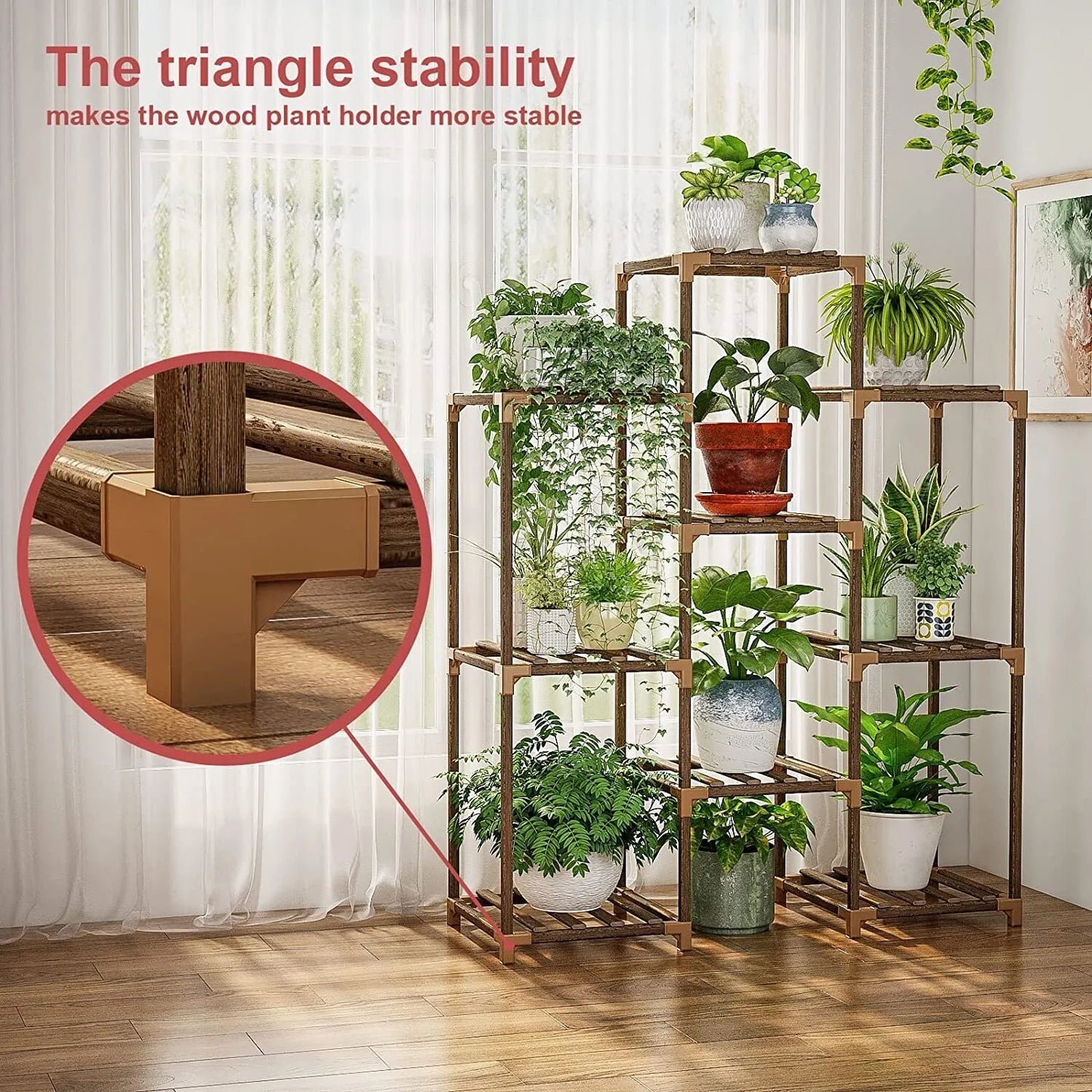 Plant stand indoor plant stand wooden outdoor multi-layer plant stand