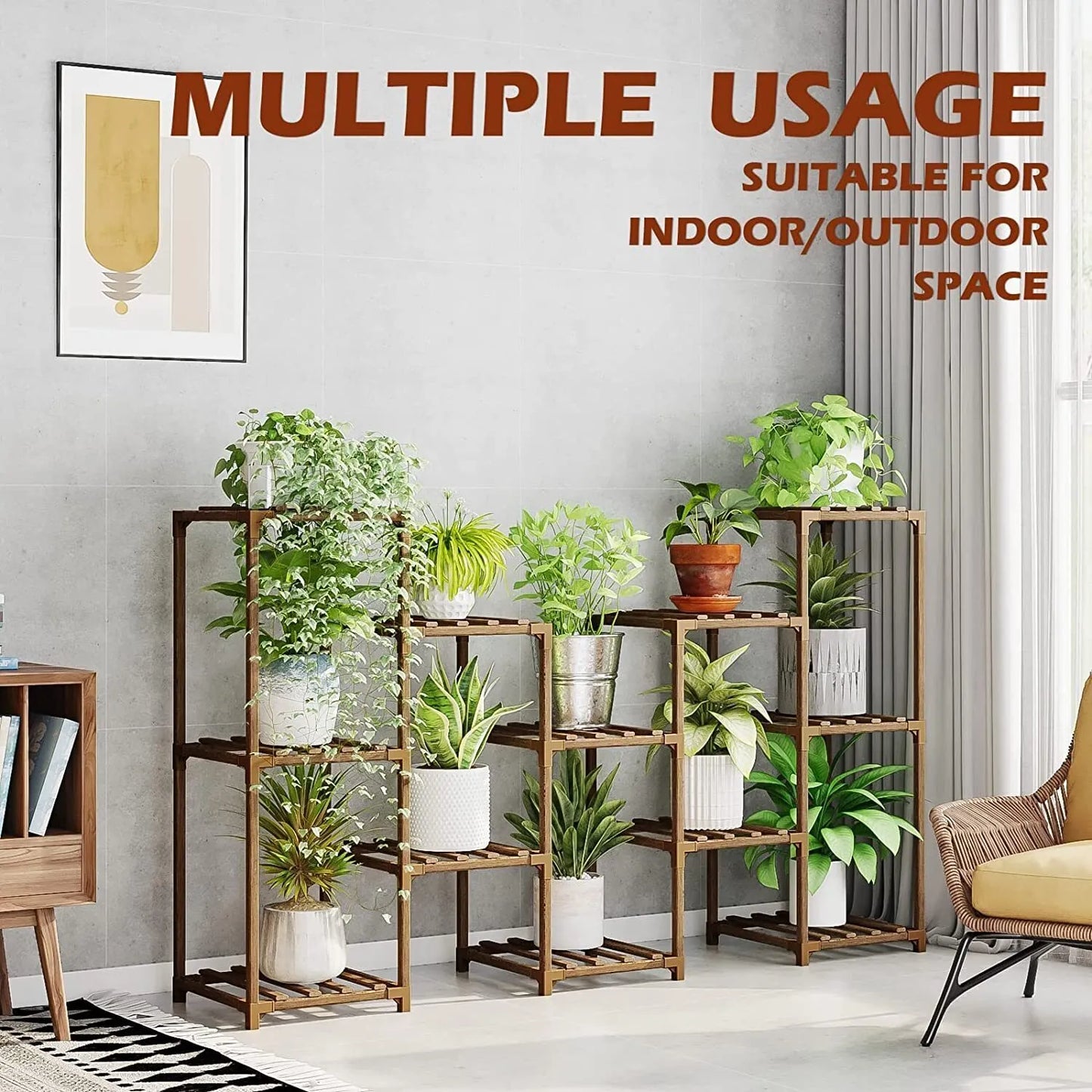 Plant stand indoor plant stand wooden outdoor multi-layer plant stand