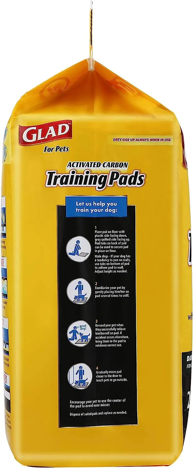 Glad for Pets Black Charcoal Puppy Pads 23" x 23" | Puppy Potty Training Pads That ABSORB & NEUTRALIZE Urine Instantly | New & Improved Quality Puppy Pee Pads, 100 count