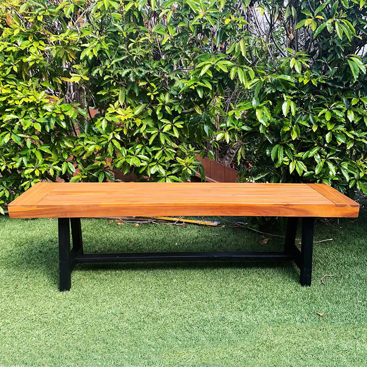 Patio Modern Acacia Wood Dining Set Outdoor Bench Picnic Table