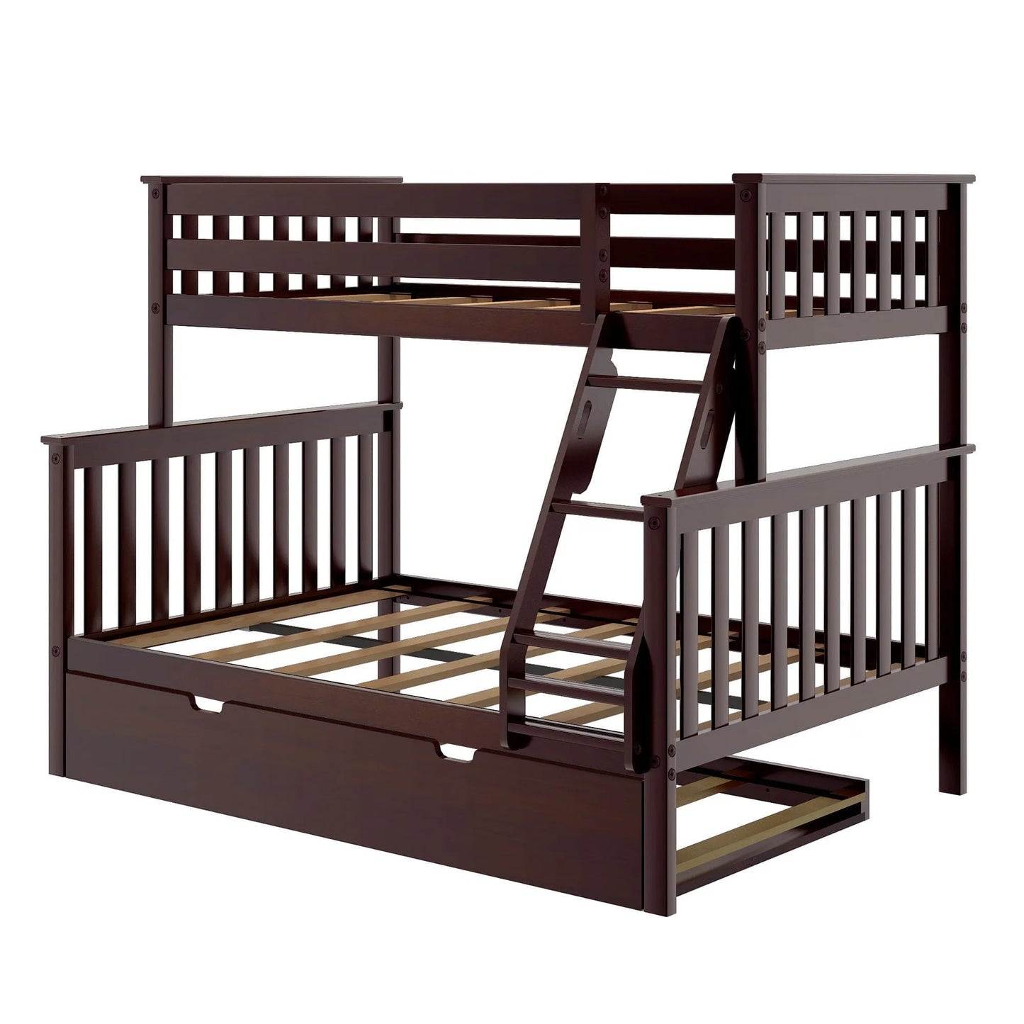 &#127876;Store Closing Sale&#128150;Kids Solid Wood Twin-Over-Full Bunk Bed + Trundle Bed