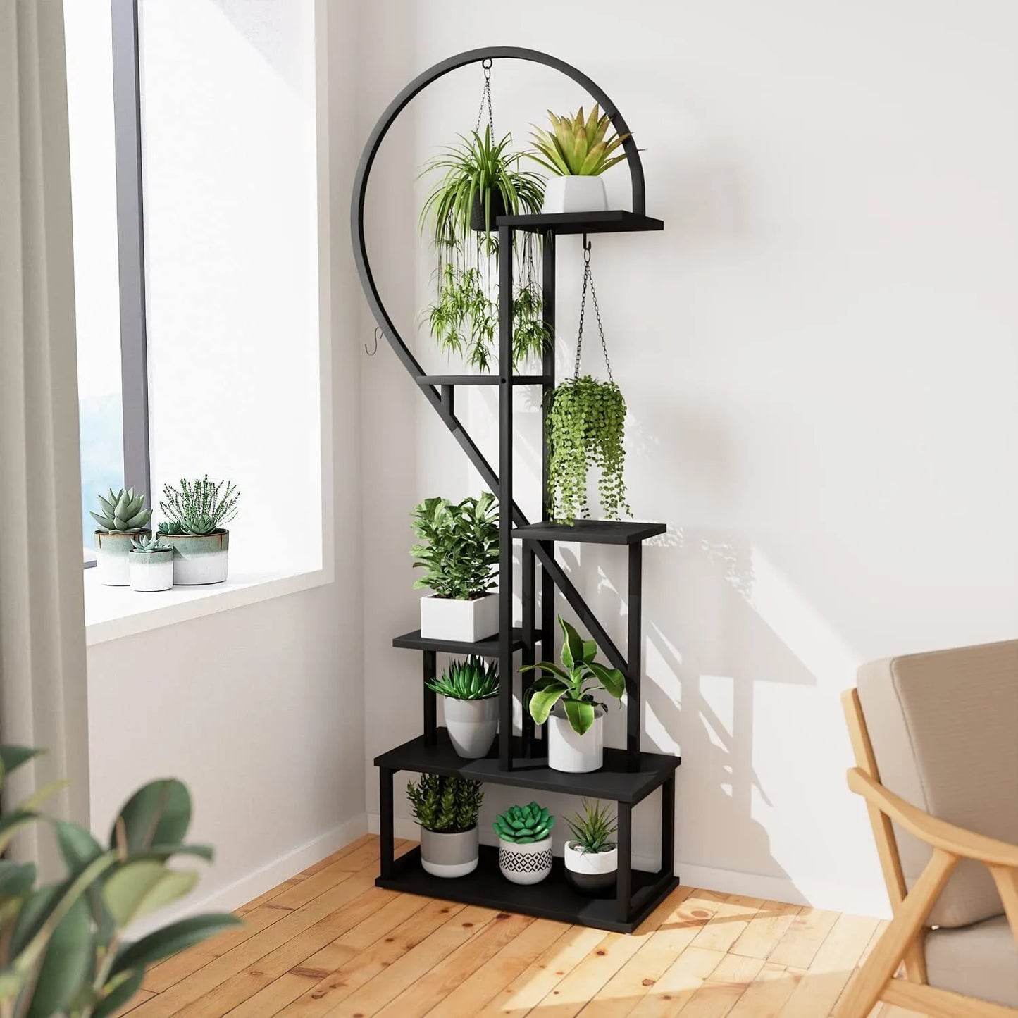 &#127885;Creative heart-shaped ladder plant frame&#127885;