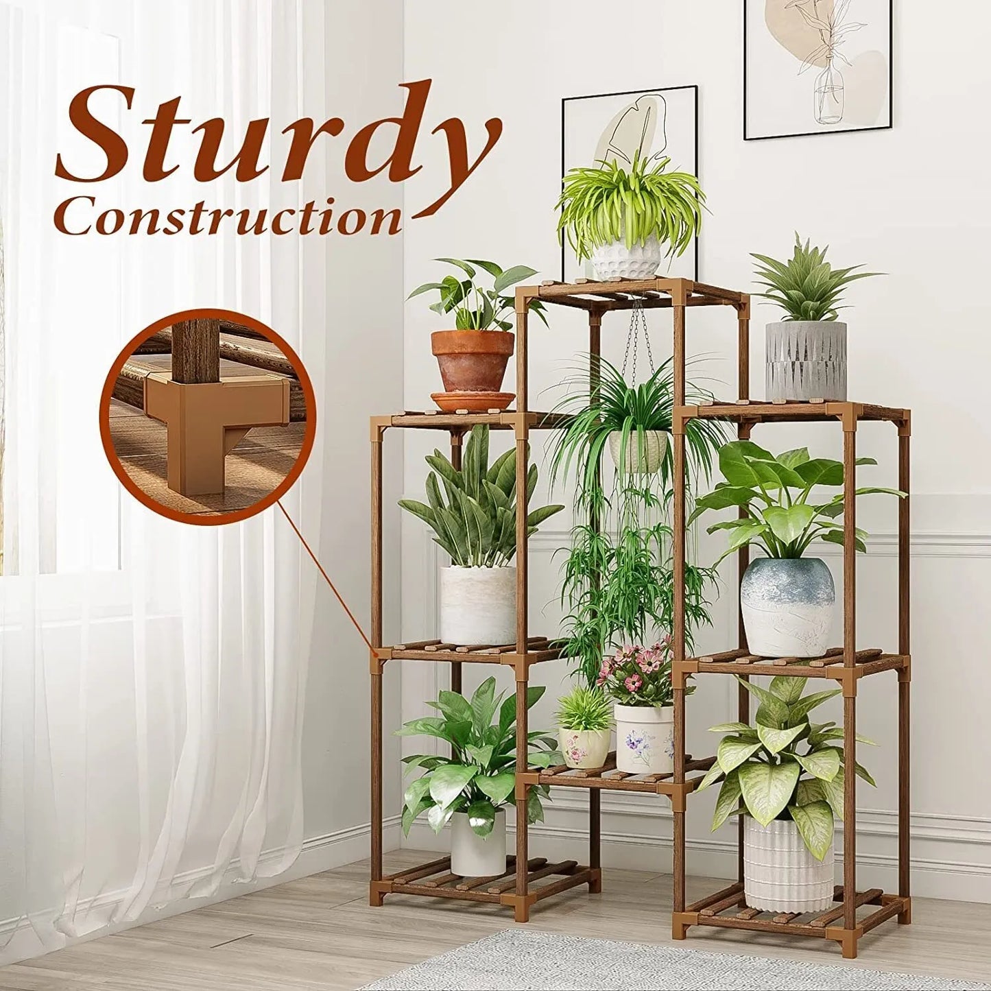 Plant stand indoor plant stand wooden outdoor multi-layer plant stand