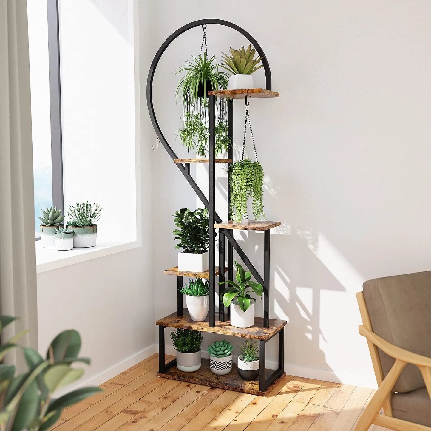 &#127885;Creative heart-shaped ladder plant frame&#127885;