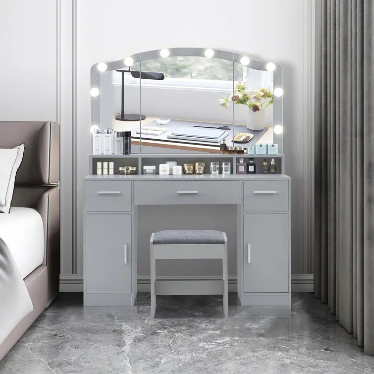 Areena Vanity Set with Stool and Mirror