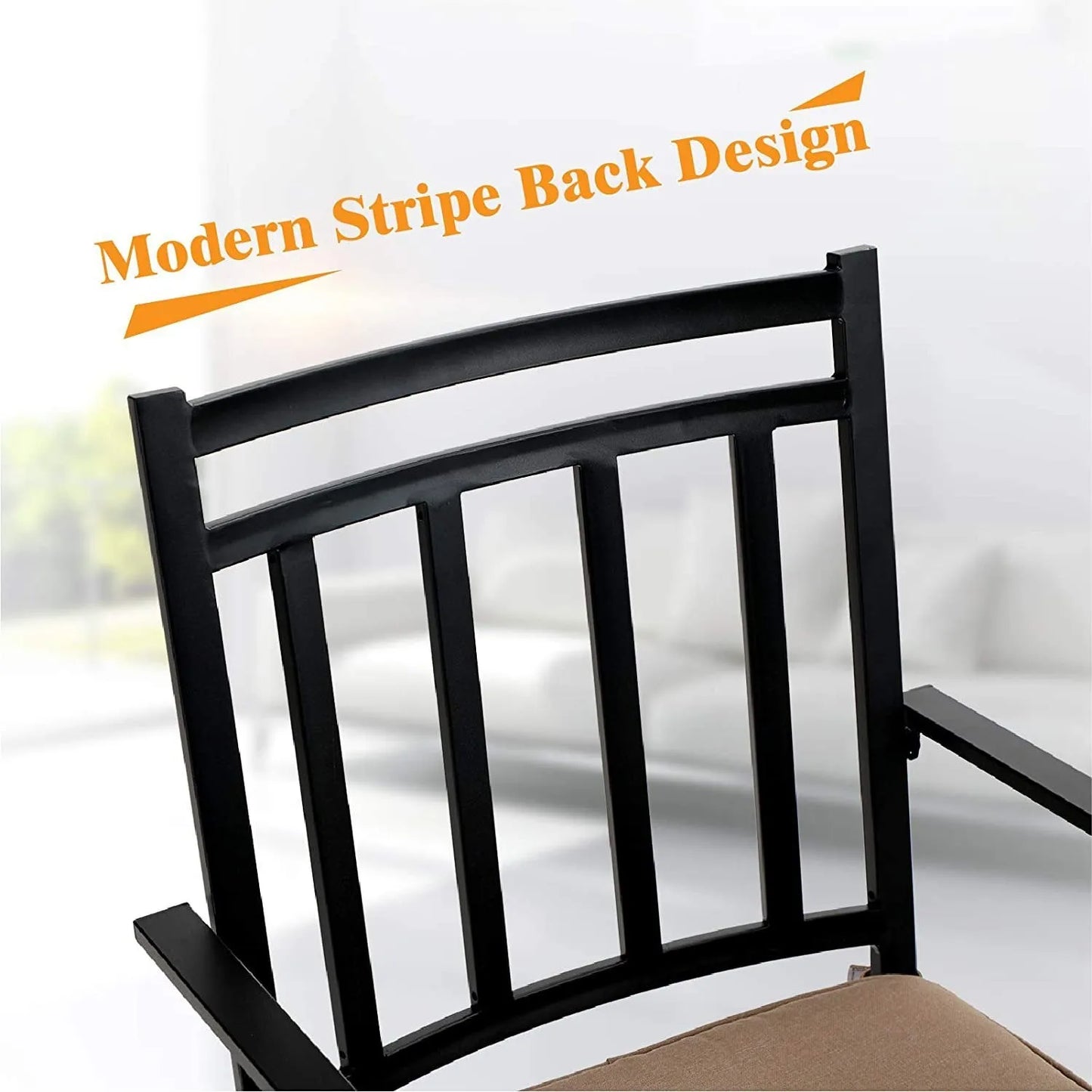 5-Piece Patio Fire Pit Set Steel Swivel Chairs With Cushions & 50,000BTU Square Fire Pit Table