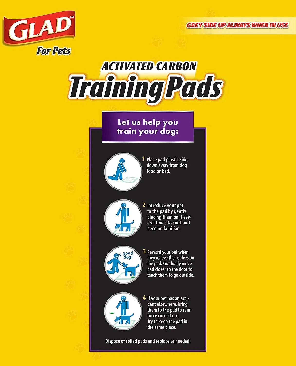 Glad for Pets Black Charcoal Puppy Pads 23" x 23" | Puppy Potty Training Pads That ABSORB & NEUTRALIZE Urine Instantly | New & Improved Quality Puppy Pee Pads, 100 count