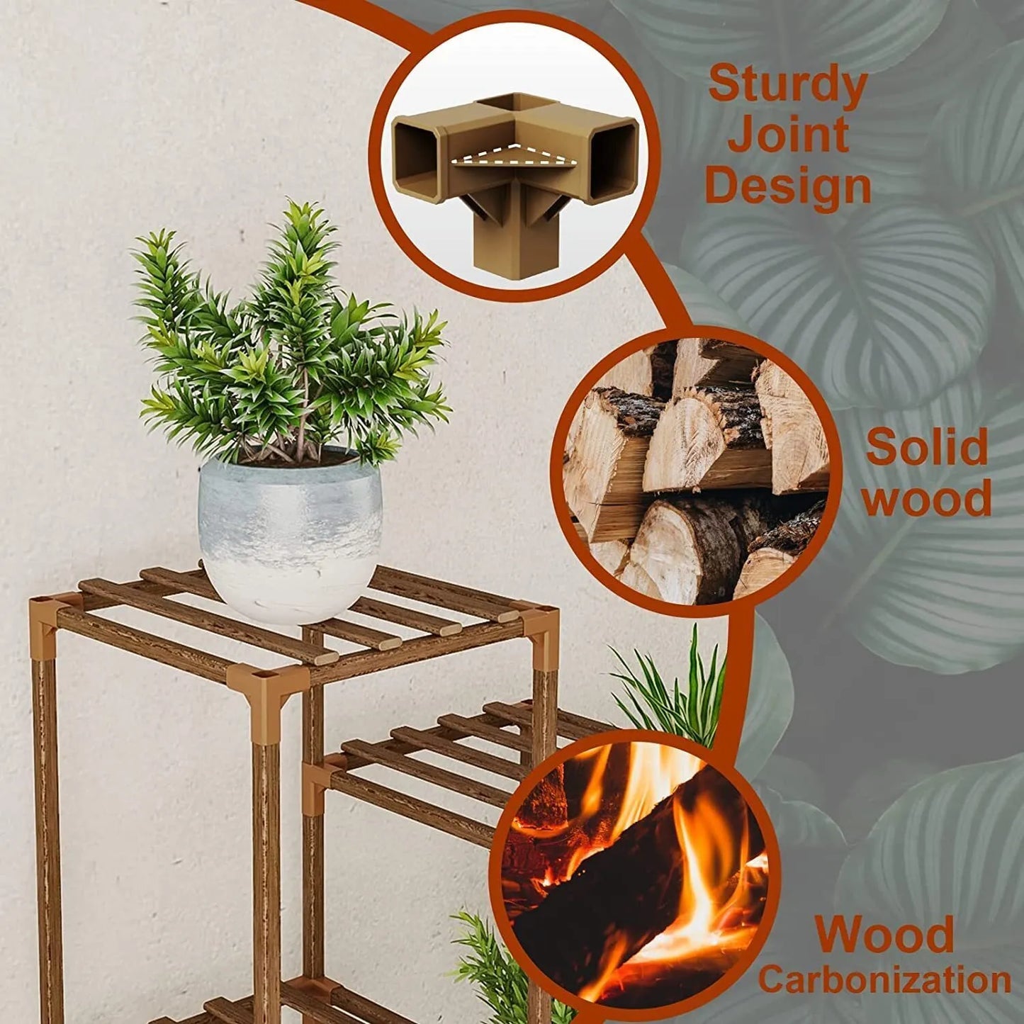 Plant stand indoor plant stand wooden outdoor multi-layer plant stand