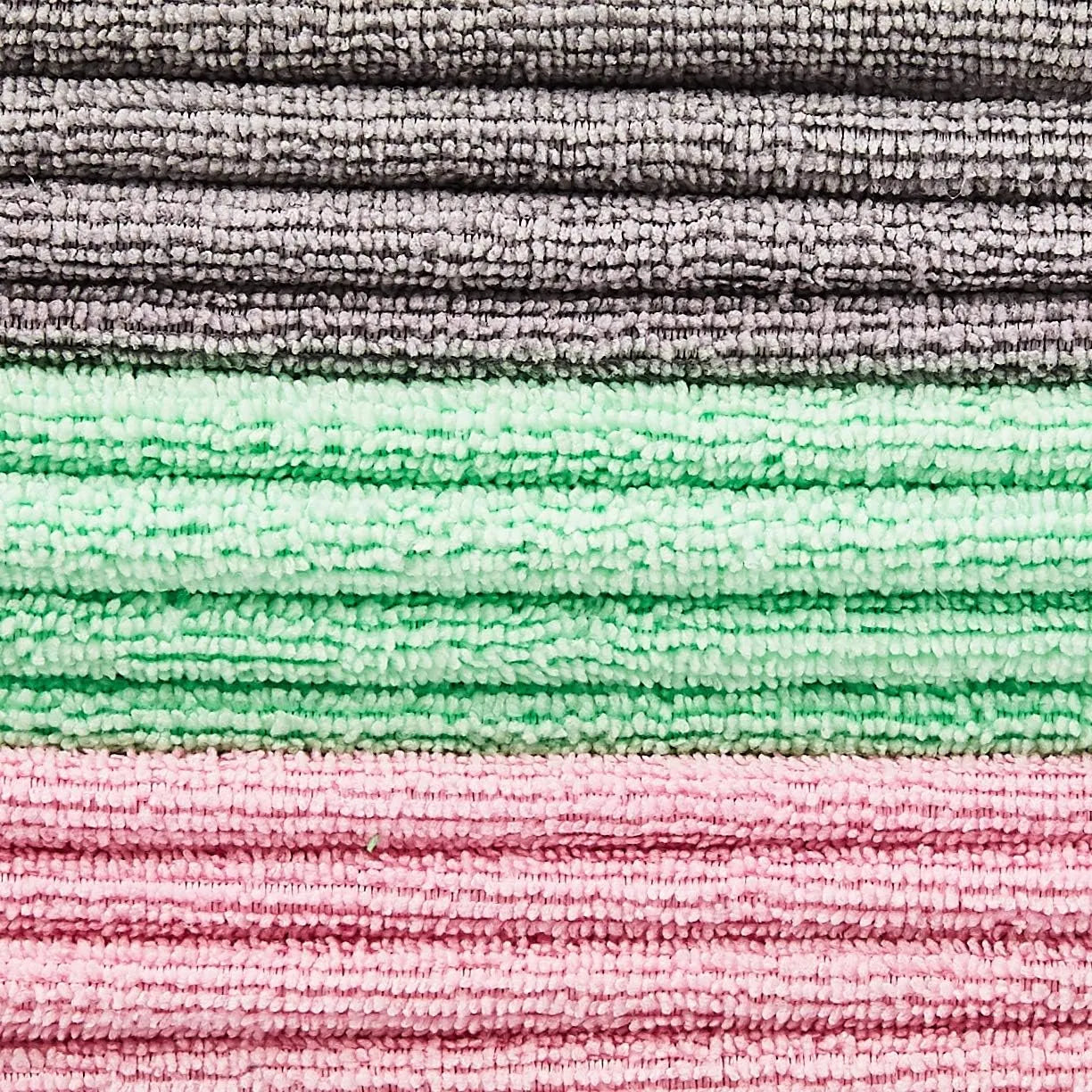 Basics Microfiber Cleaning Cloth, Non-Abrasive, Reusable and Washable, Pack of 48, Green/Gray/Pink, 16" x 12"