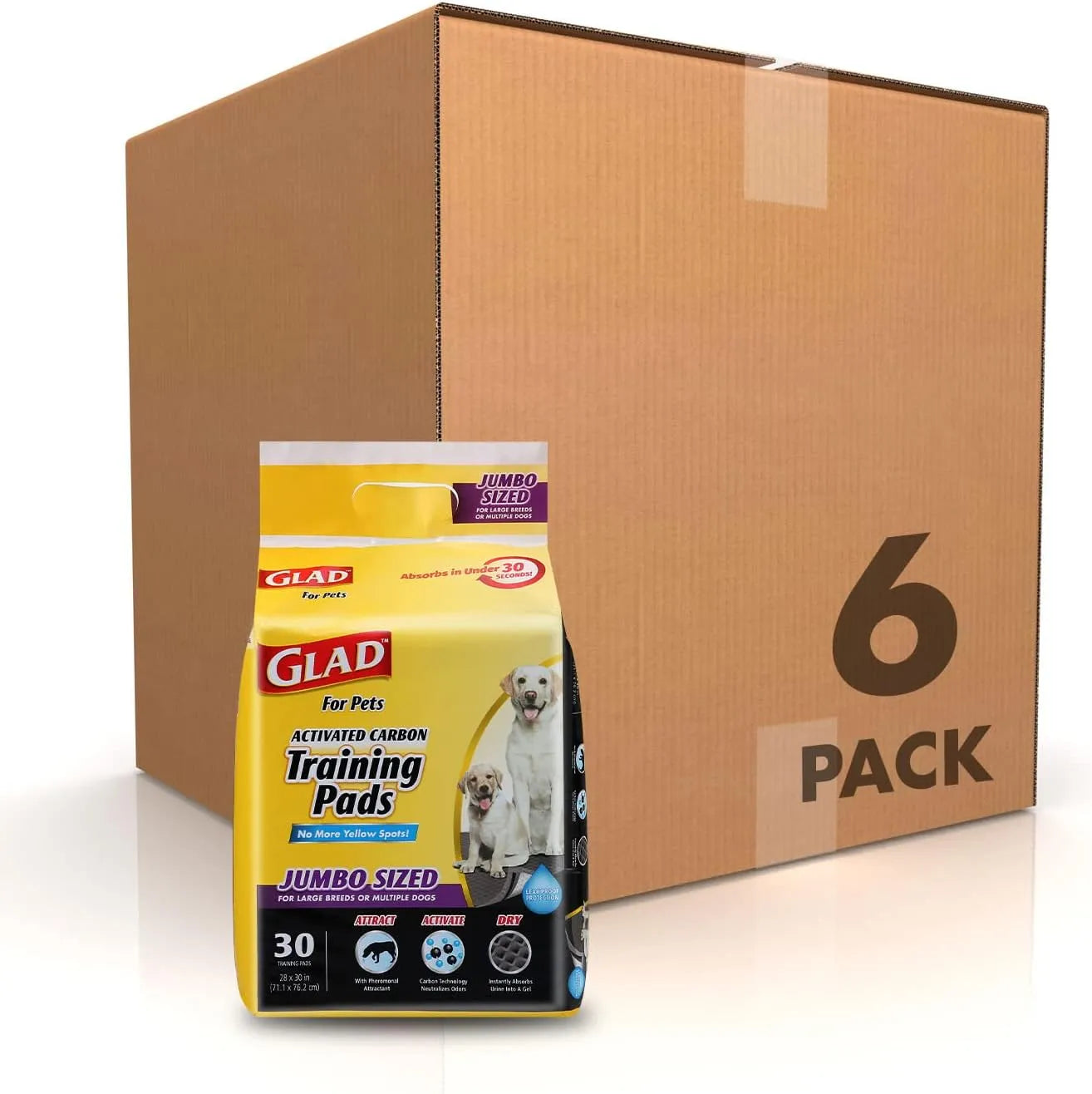 Glad for Pets Black Charcoal Puppy Pads 23" x 23" | Puppy Potty Training Pads That ABSORB & NEUTRALIZE Urine Instantly | New & Improved Quality Puppy Pee Pads, 100 count