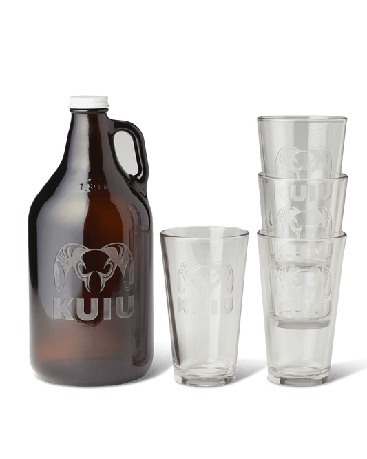 KUIU 64 oz Engraved Growler and Pint Glass Set
