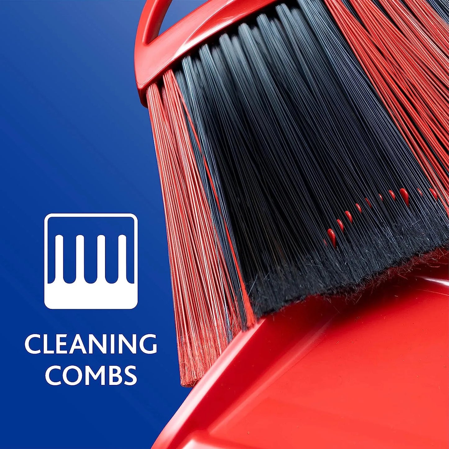 O-Cedar Pet Pro Broom & Step-On Dustpan PowerCorner, Red