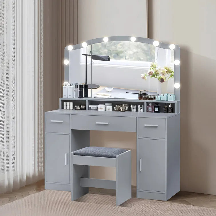 Areena Vanity Set with Stool and Mirror