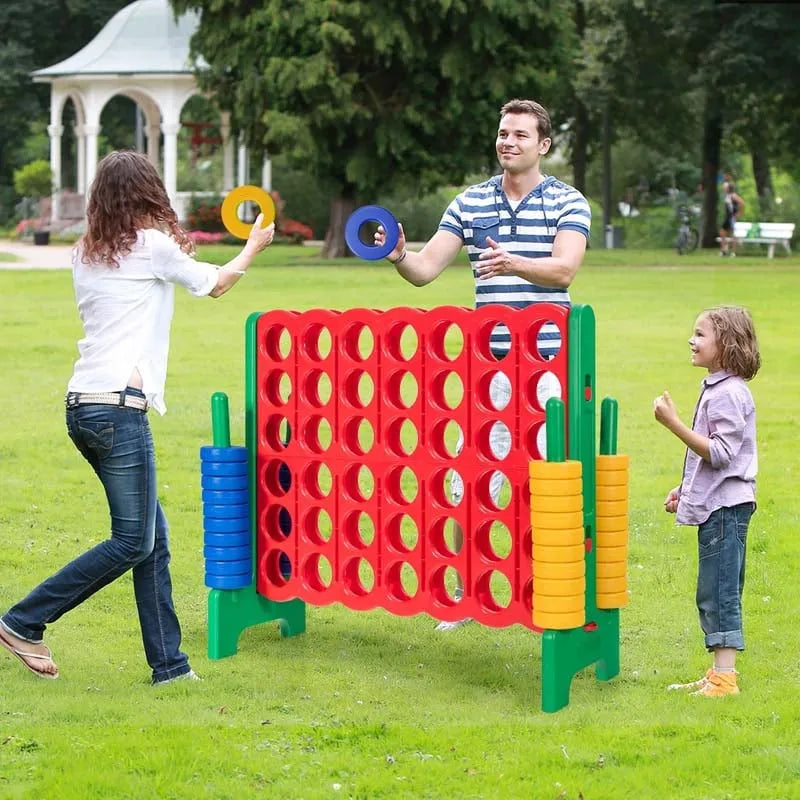 4-to-Score Giant Game Set with 42 Jumbo Rings & Quick-Release Slider