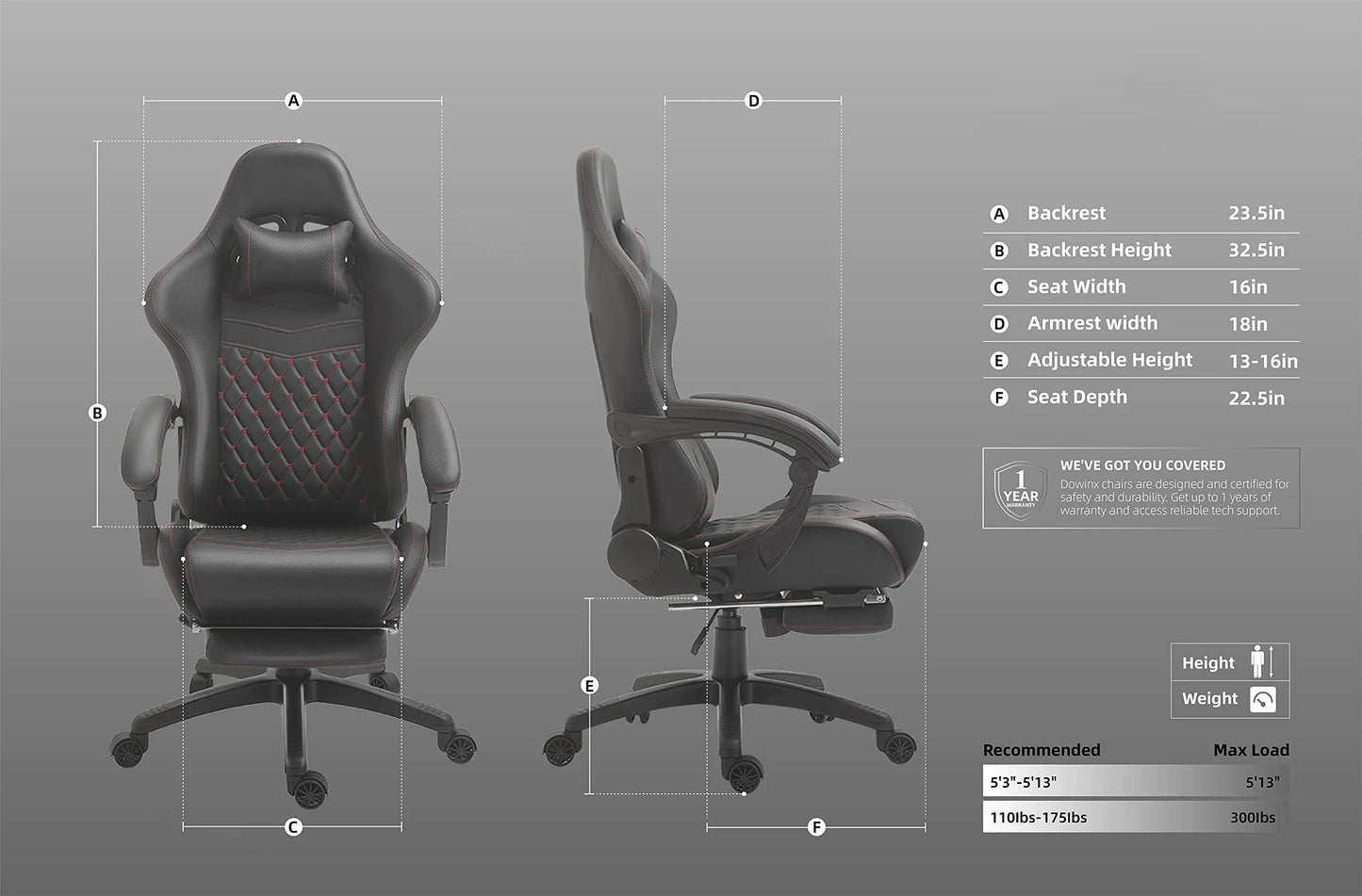 &#128525;Gaming Chair Office Chair PC Chair with Massage Lumbar Support, Racing Style