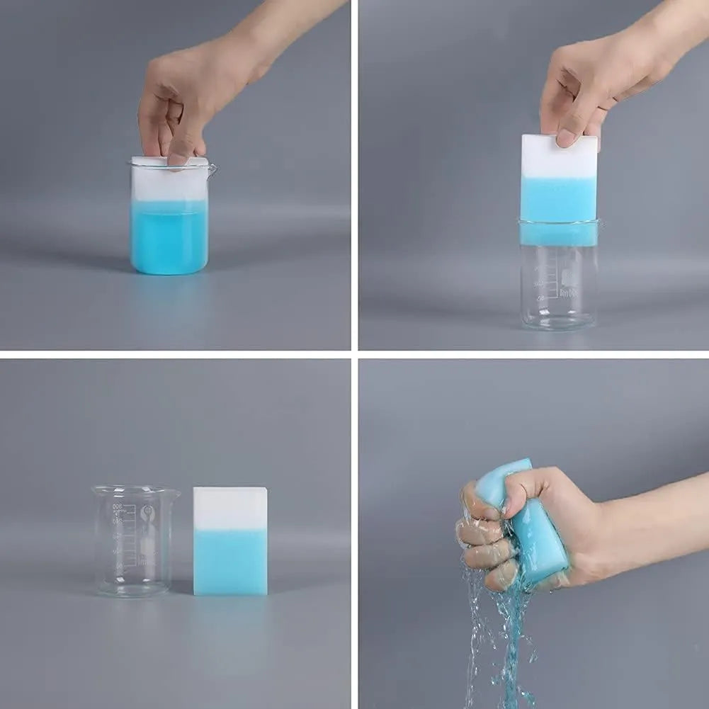 Melamine Sponge,100 Pack Magic Sponges Eraser Foam Cleaning Pads,Multi-Functional Household Cleaning Kitchen Dish Sponge for Furniture,Bathroom,Bathtub, Sink,Floor, Baseboard, Wall Cleaner