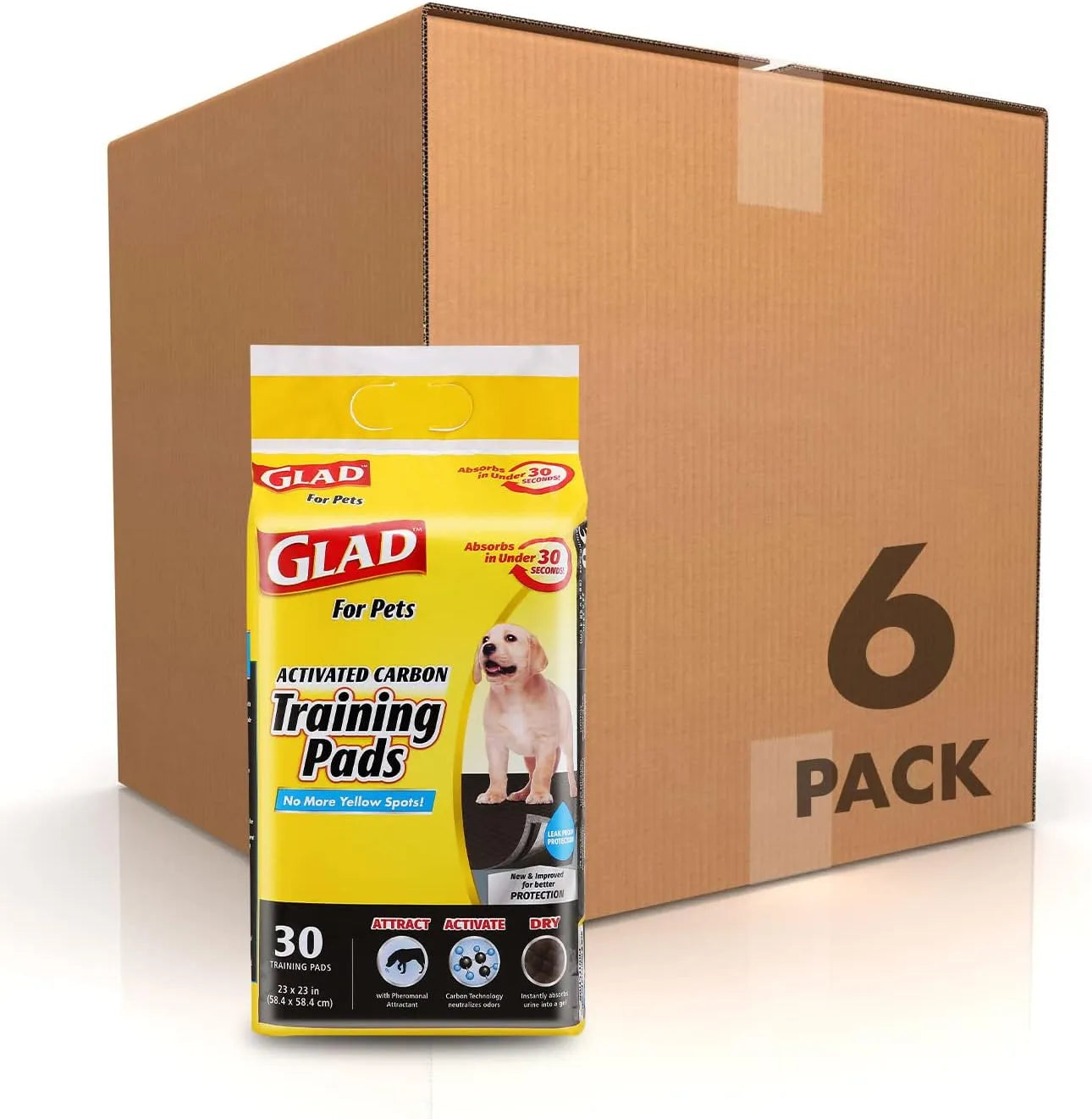 Glad for Pets Black Charcoal Puppy Pads 23" x 23" | Puppy Potty Training Pads That ABSORB & NEUTRALIZE Urine Instantly | New & Improved Quality Puppy Pee Pads, 100 count