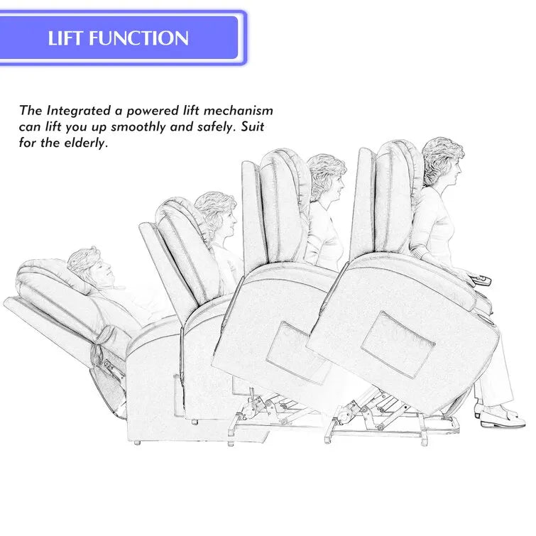 &#10024;Faux Leather Power Lift Recliner Chair with Massage and Heating Functions&#10024;