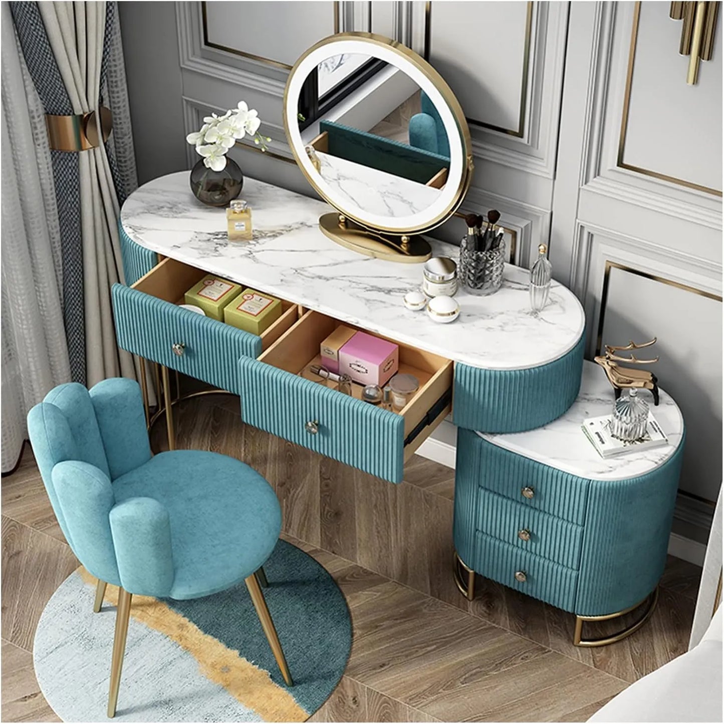 Modern Dressing Table Imitation Stone Dressing Table Storage Cabinet Modern Small One Bedroom Apartment Dressing Table