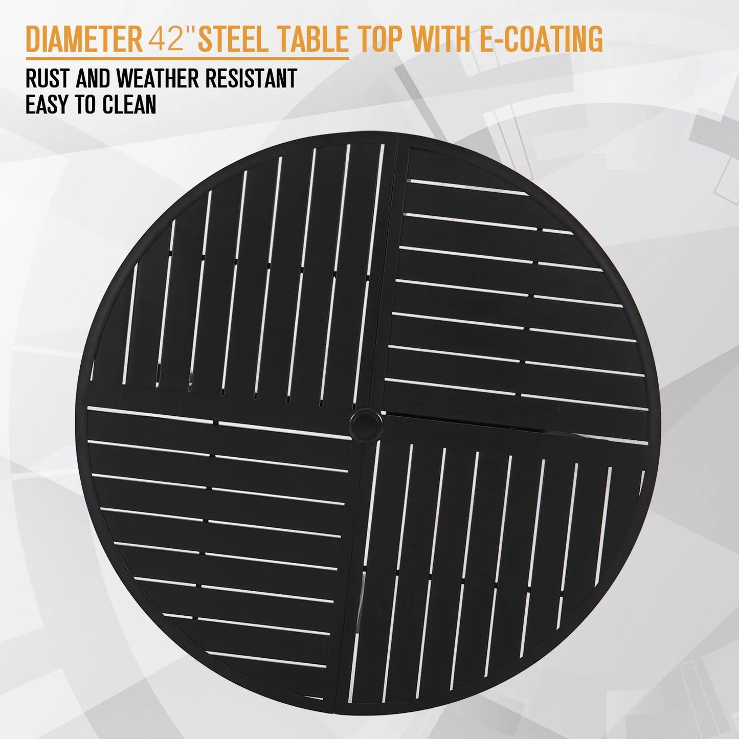 5-Piece Outdoor Dining Set 4 Swivel Steel Chairs and Square Table