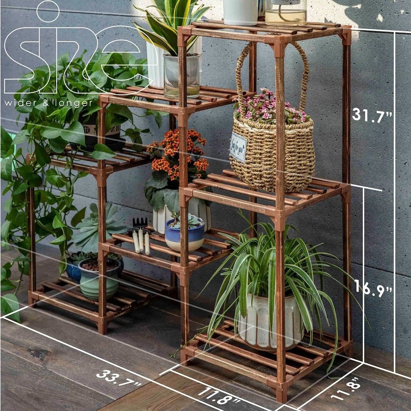 Plant stand indoor plant stand wooden outdoor multi-layer plant stand