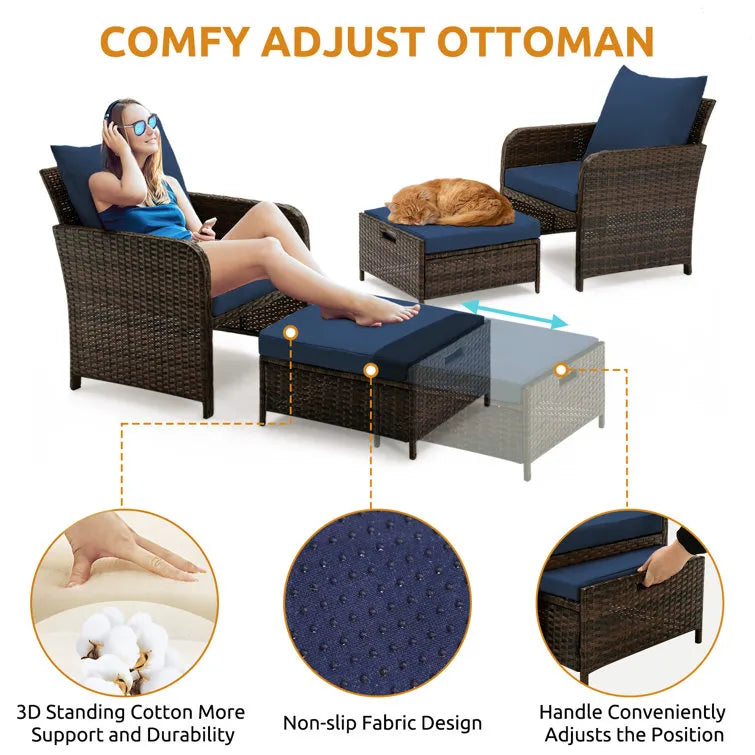 2 - Person Outdoor Seating Group with Cushions