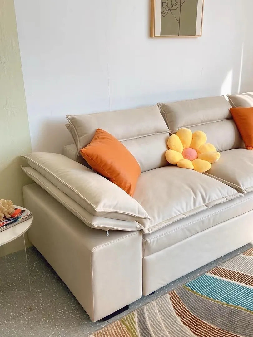 Microfiber Reversible Sofa Bed Combination Sofa With Chaise Pull Out Sofa Bed