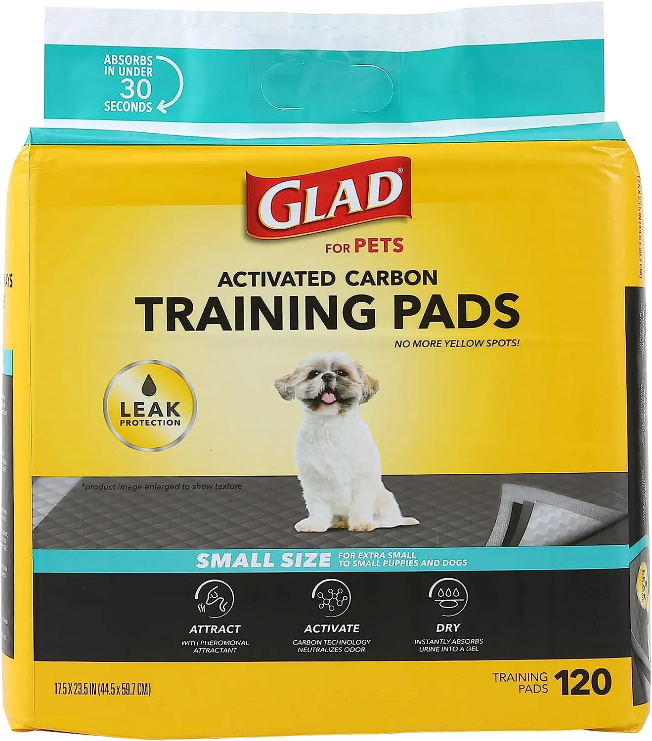 Glad for Pets Black Charcoal Puppy Pads 23" x 23" | Puppy Potty Training Pads That ABSORB & NEUTRALIZE Urine Instantly | New & Improved Quality Puppy Pee Pads, 100 count
