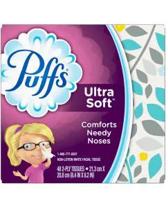 Puffs Ultra Soft Facial Tissues, 1 Cube, 48 Tissues