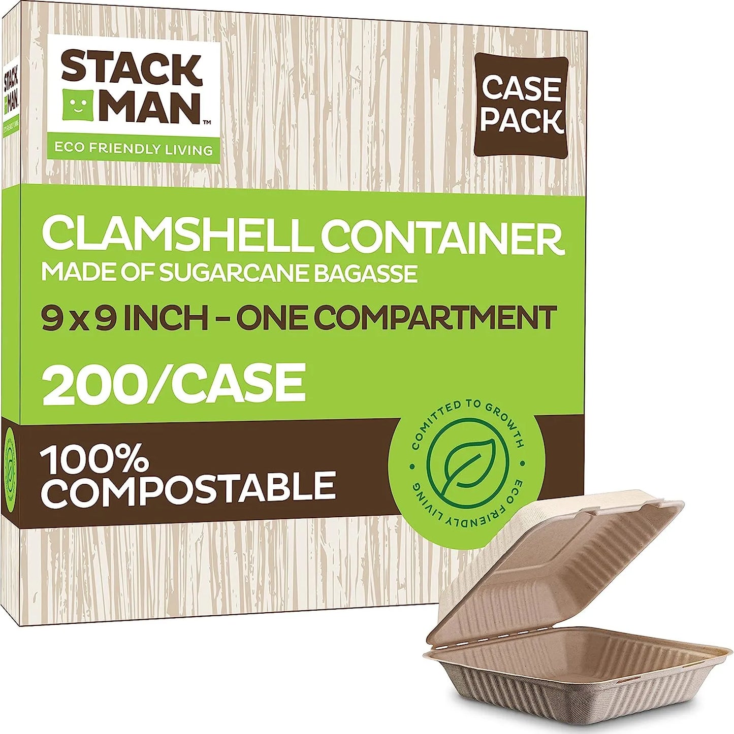 100% Compostable Paper Plates 9 Inch [500 Count] Heavy-Duty Dinner Plates - Natural Brown Color Unbleached Bagasse - Eco-Friendly Disposable Biodegradable Sugarcane Plates - [Bulk Case 4/125 Pack]