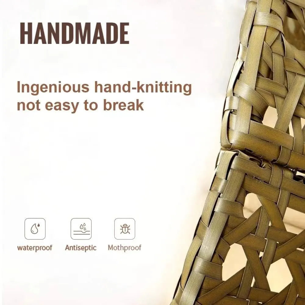 Hanging Egg Chair with Stand, 2 Person Heavy Duty Hanging Wicker Rattan Swing Chair Basket Hammock Nest Chair Seat for Indoor Outdoor Patio Lounger Swinging Loveseat (Beige)