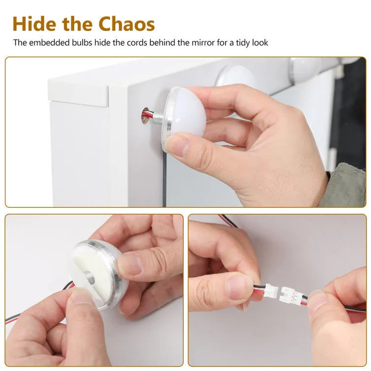 Jaq Vanity with Lights and Stool