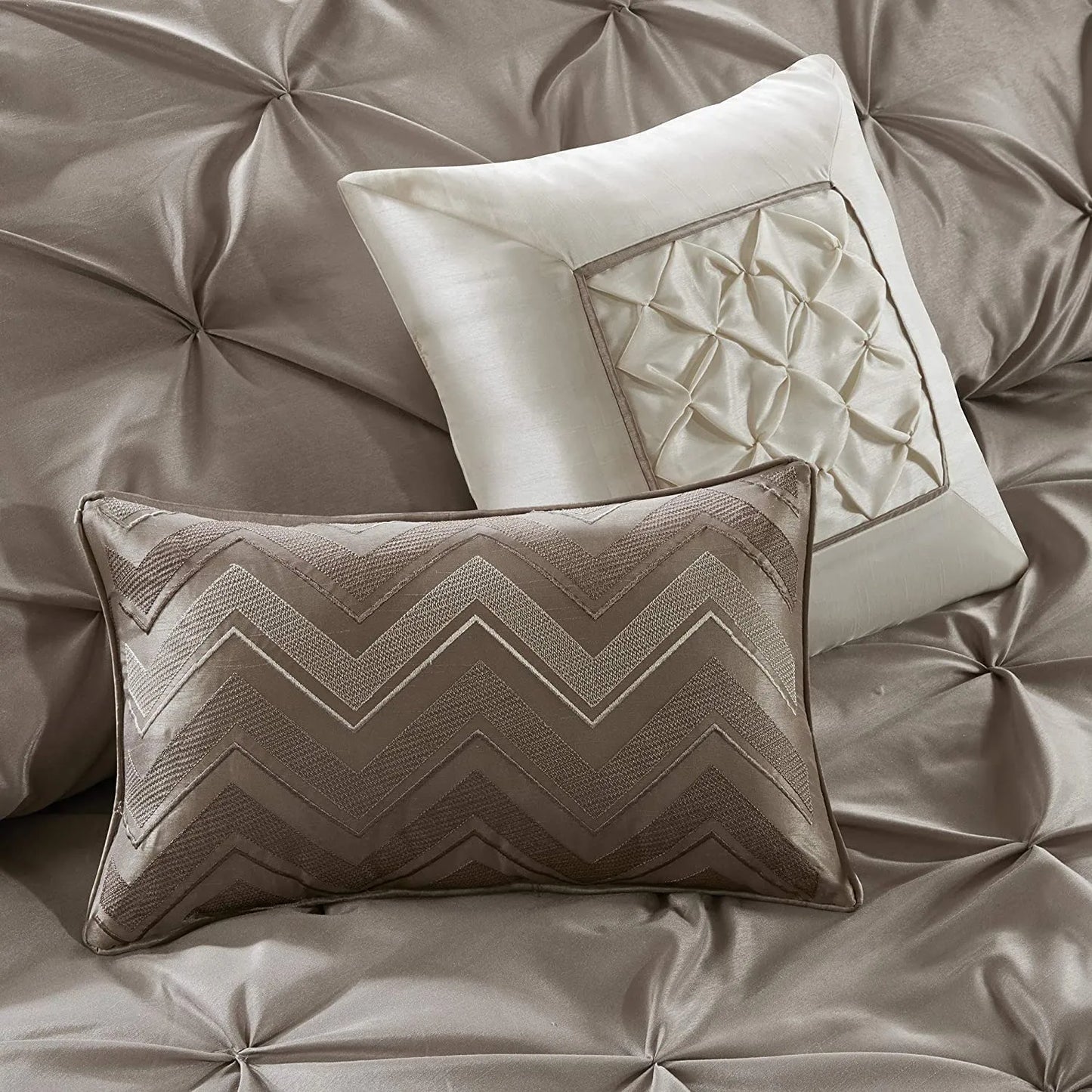 Master Bedroom 24 Piece Room-in-a-Bag Faux Silk Comforter Set Bedding Curtains Pillows